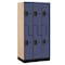 Salsbury Industries Wardrobe Locker, 36" W, 21" D, 76" H, (3) Wide, (6) Openings, Blue 37361BLU - alternate 1